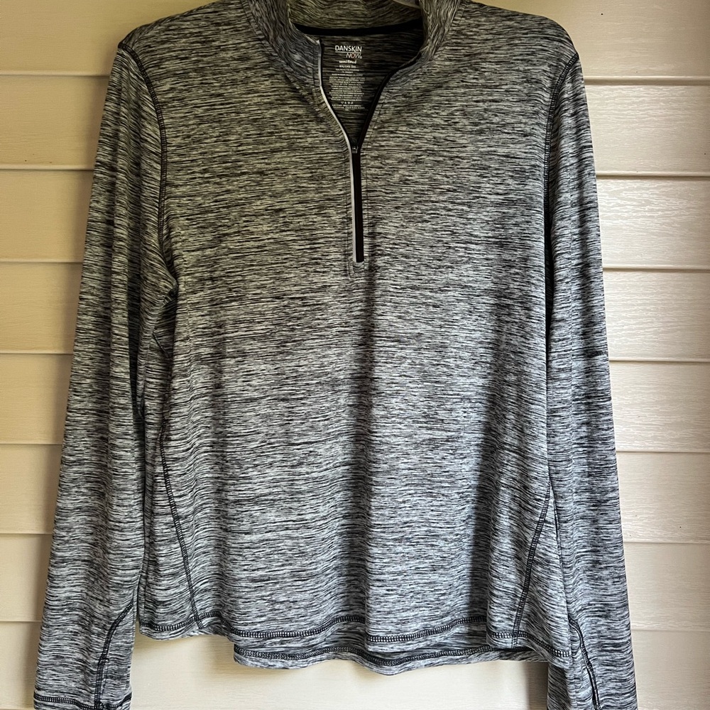 Danskin Now Gray Quarter-Zip Pullover Size 20